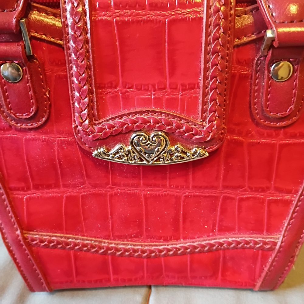 Chic Red Crocodile Pattern Mini Bag - image 5